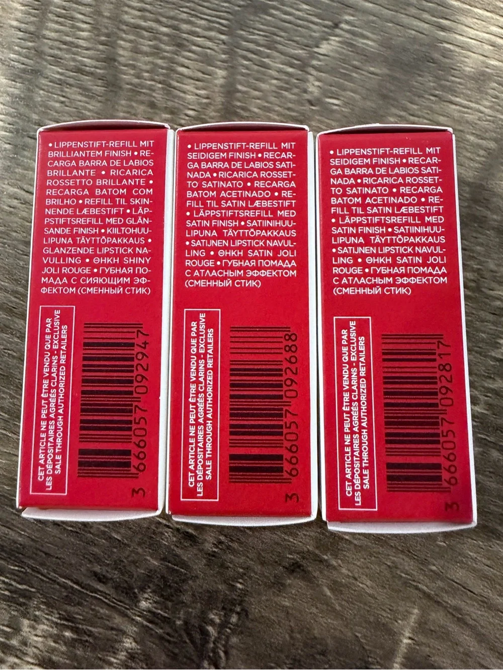 3 x Clarins Joli Rouge Lipstick La Recharge The Refill in 3 Shades NEW